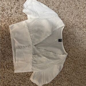 SHEIN White Lace Trim Blouse